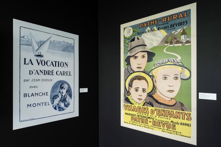 Affiches de films suisses dans la zone muséale à Penthaz