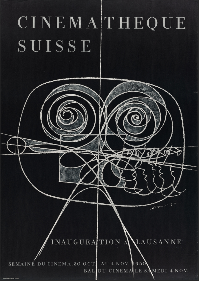 Affiche de l’inauguration de la Cinémathèque suisse, 1950. © Hans Erni/Cinémathèque suisse